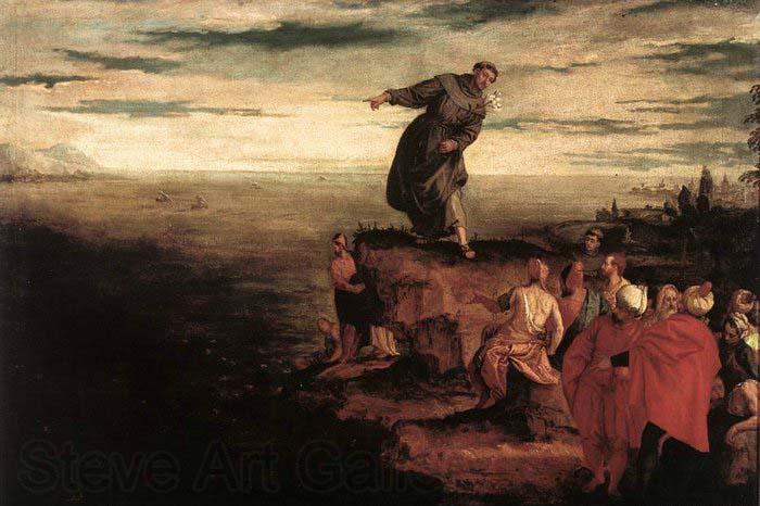 Paolo  Veronese St Anthony Preaching to the Fish Norge oil painting art